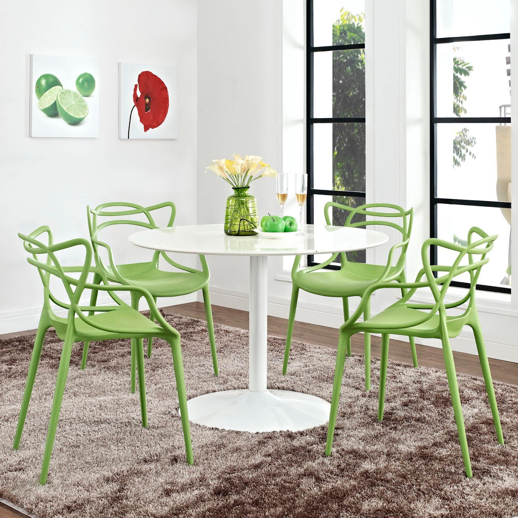 Entangled Dining Set Set of 4 - Green