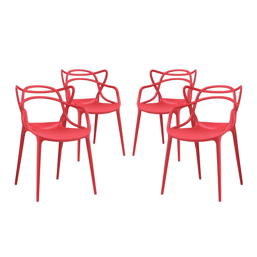 Entangled Dining Set Set of 4 - Red