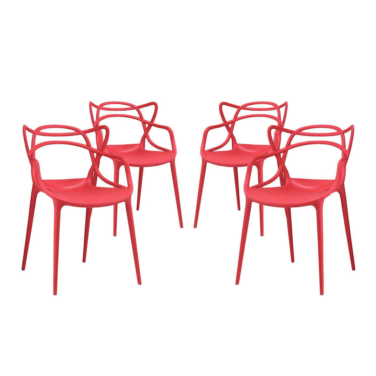 Entangled Dining Set Set of 4 - Red