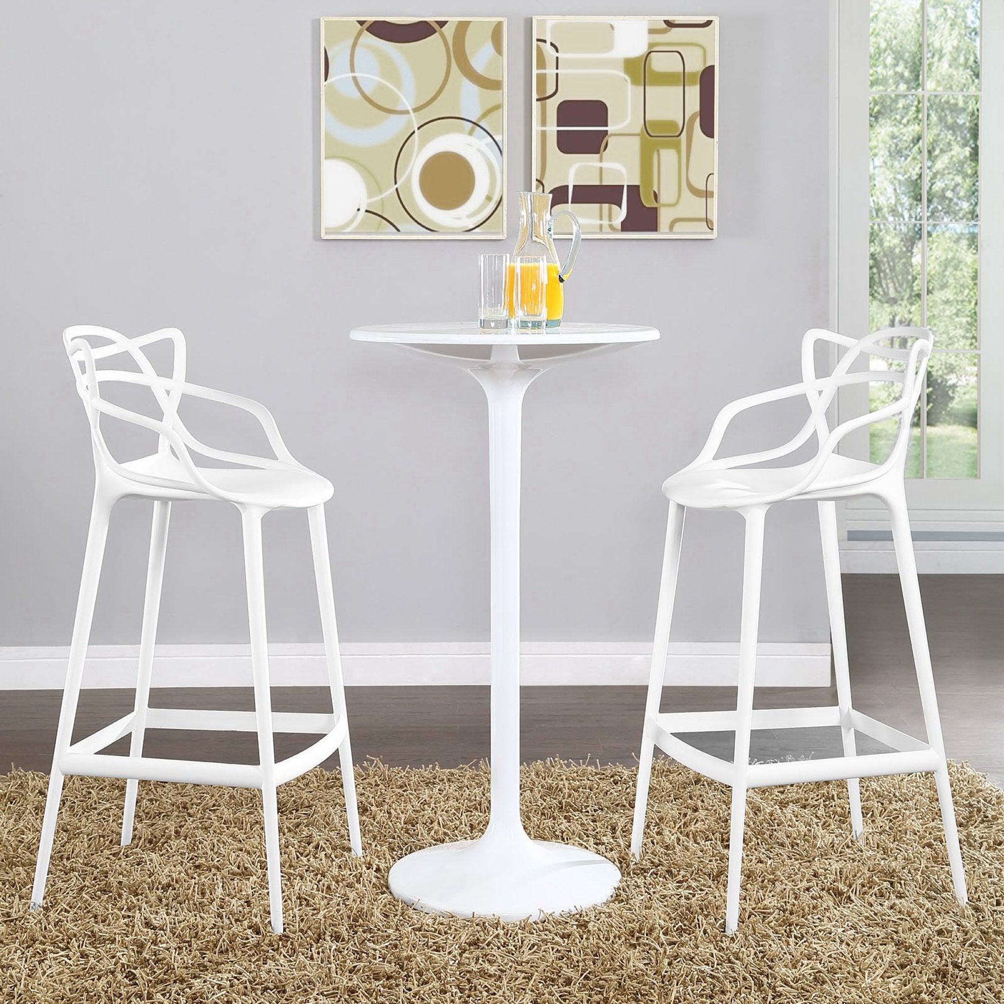 Entangled Bar Stool Set of 2 - White