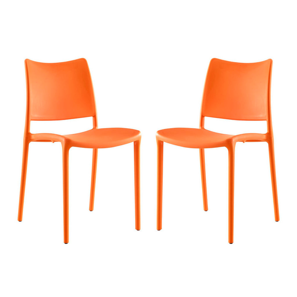 Hipster Dining Side Chair Set of 2 - Orange