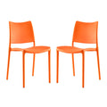 Hipster Dining Side Chair Set of 2 - Orange