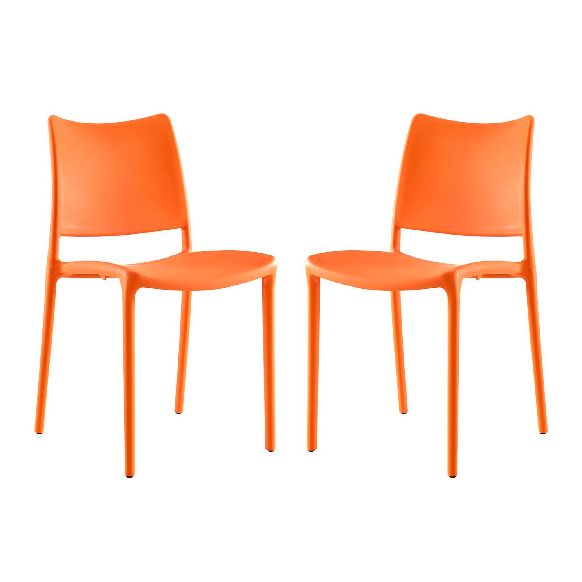 Hipster Dining Side Chair Set of 2 - Orange
