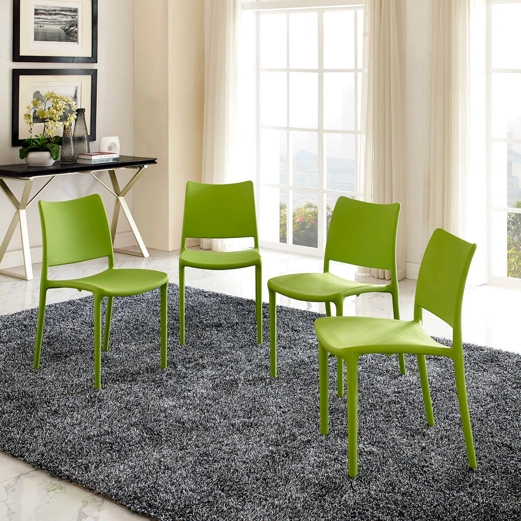 Hipster Dining Side Chair Set of 4 - Green