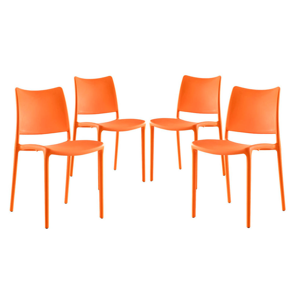 Hipster Dining Side Chair Set of 4 - Orange