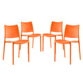 Hipster Dining Side Chair Set of 4 - Orange