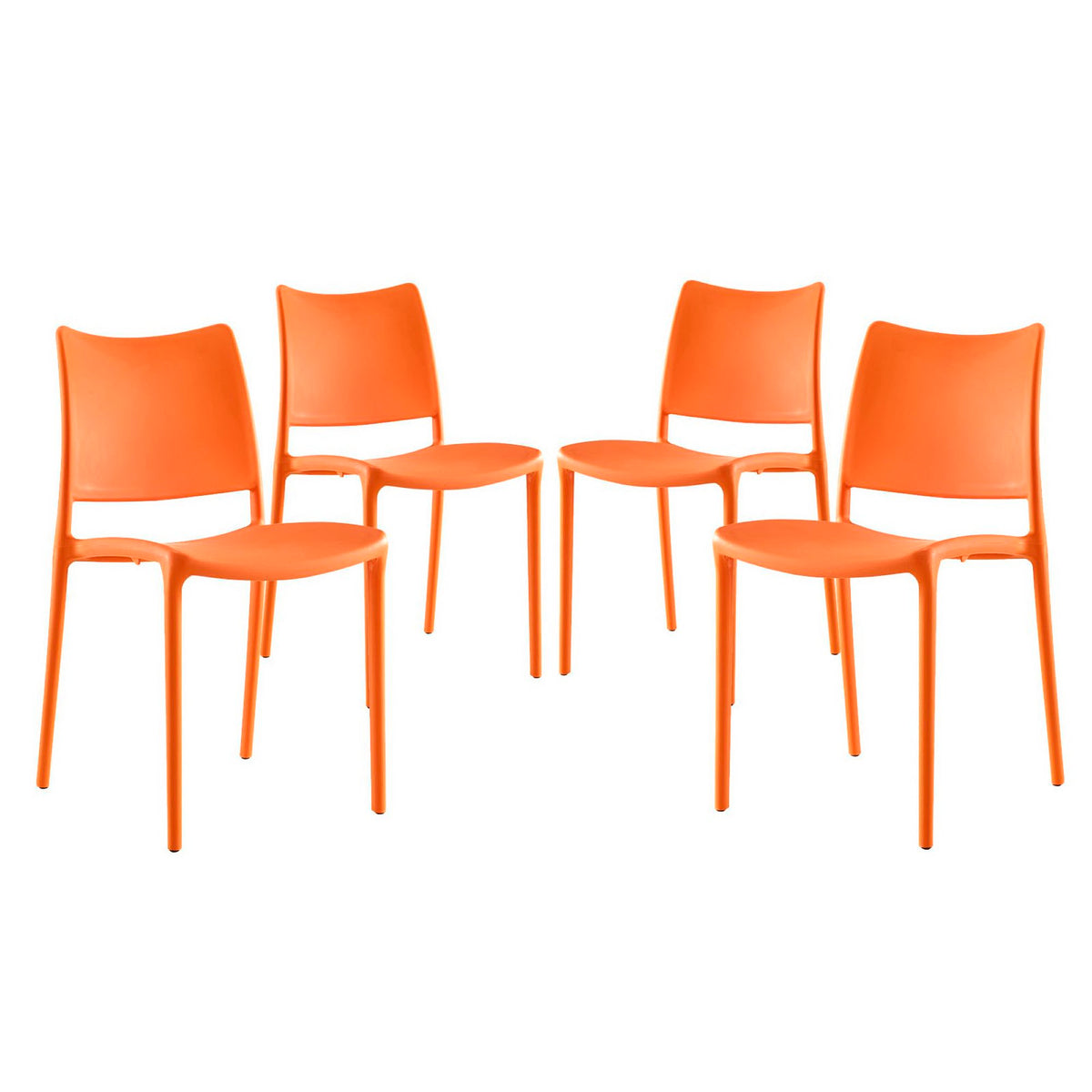 Hipster Dining Side Chair Set of 4 - Orange