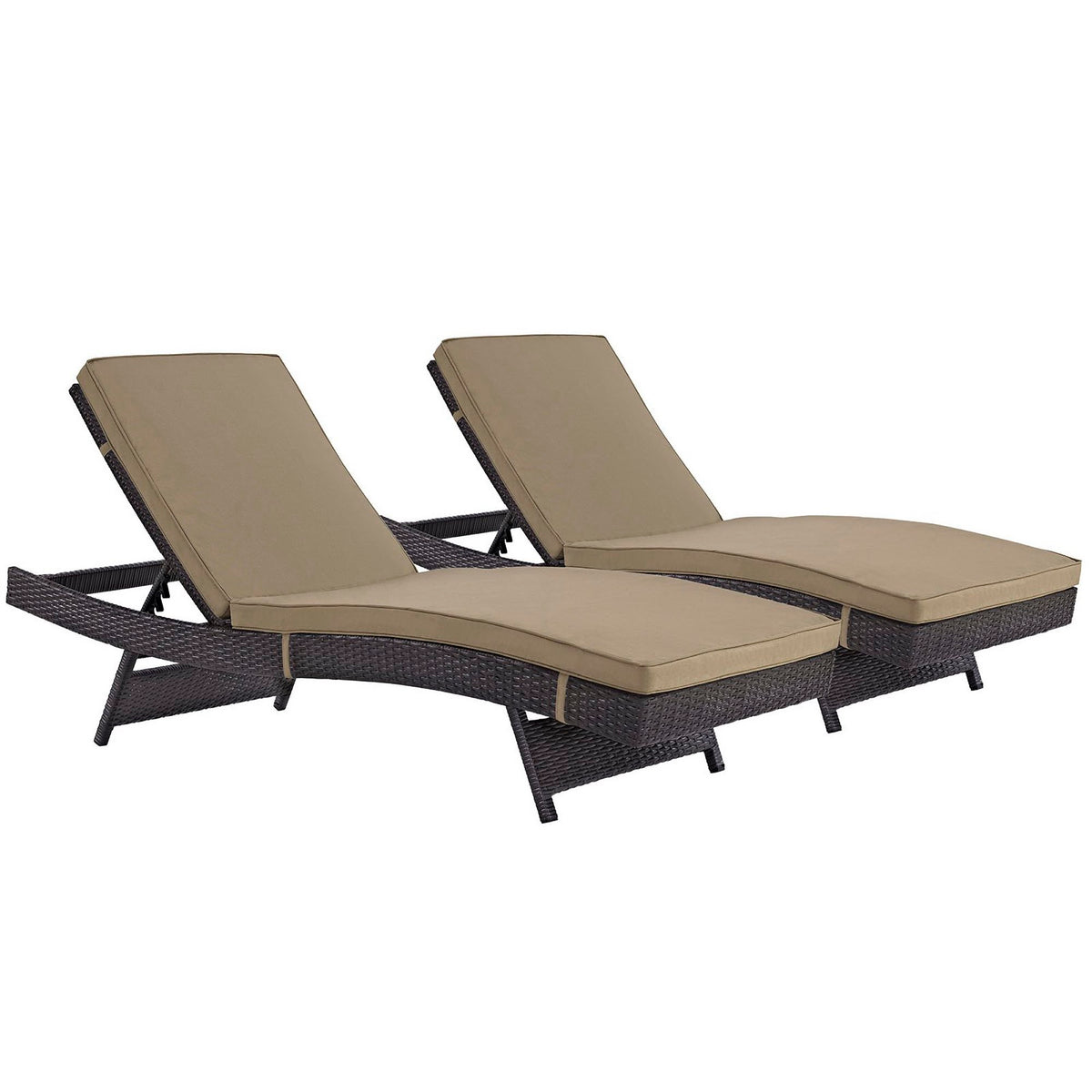 Convene Outdoor Patio Chaise Set of 2 - Espresso Mocha