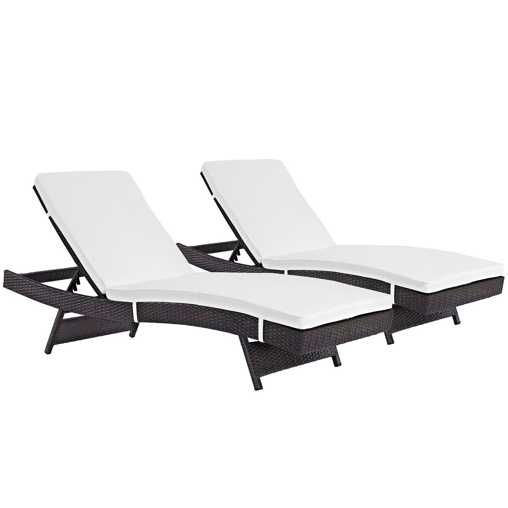 Convene Outdoor Patio Chaise Set of 2 - Espresso White