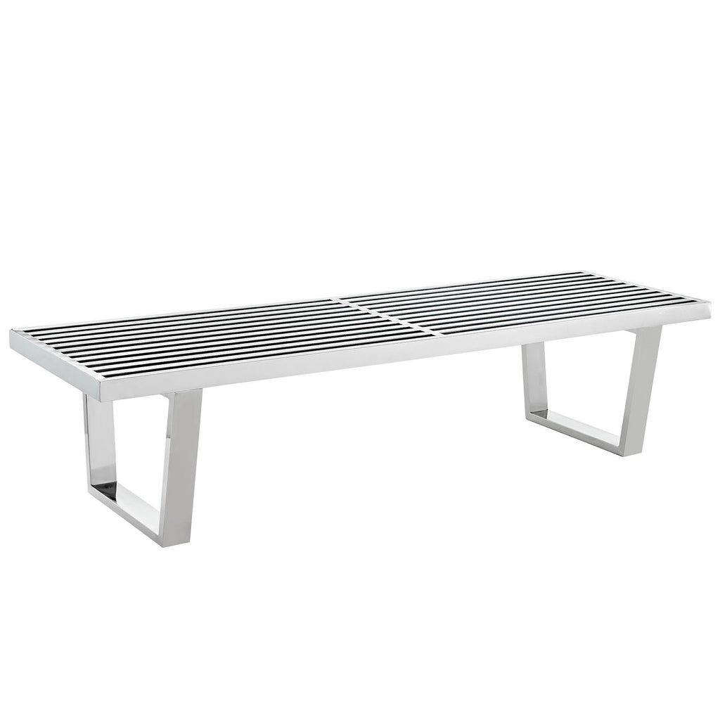Sauna 5' Stainless Steel Bench - Silver