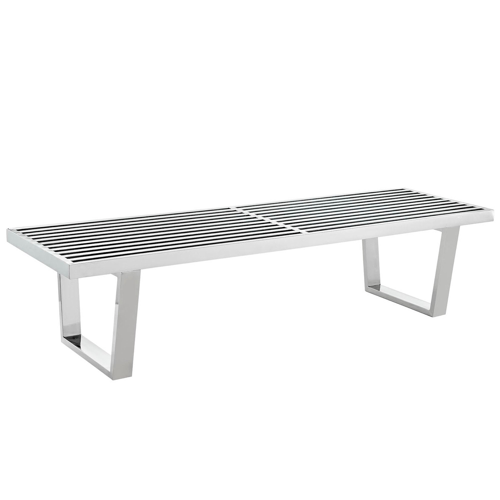 Sauna 5' Stainless Steel Bench - Silver