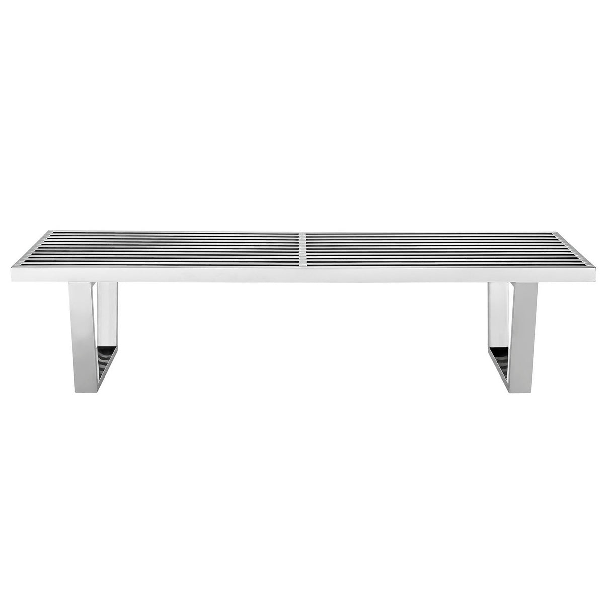 Sauna 5' Stainless Steel Bench - Silver