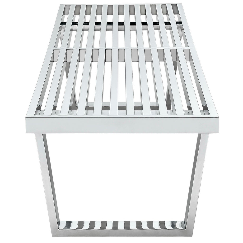 Sauna 5' Stainless Steel Bench - Silver