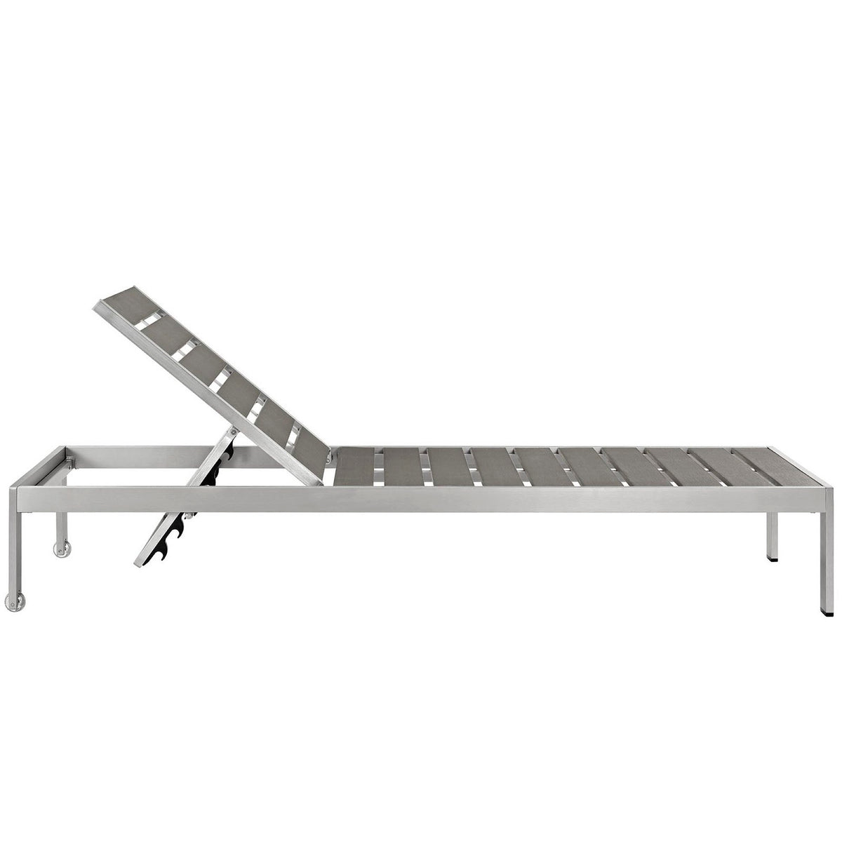 Shore 2 Piece Outdoor Patio Aluminum Set - Silver Gray (EEI-2465-SLV-GRY-SET)