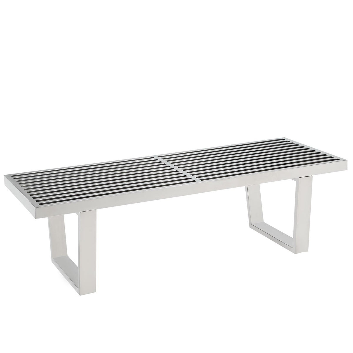 Sauna 4' Stainless Steel Bench - Silver