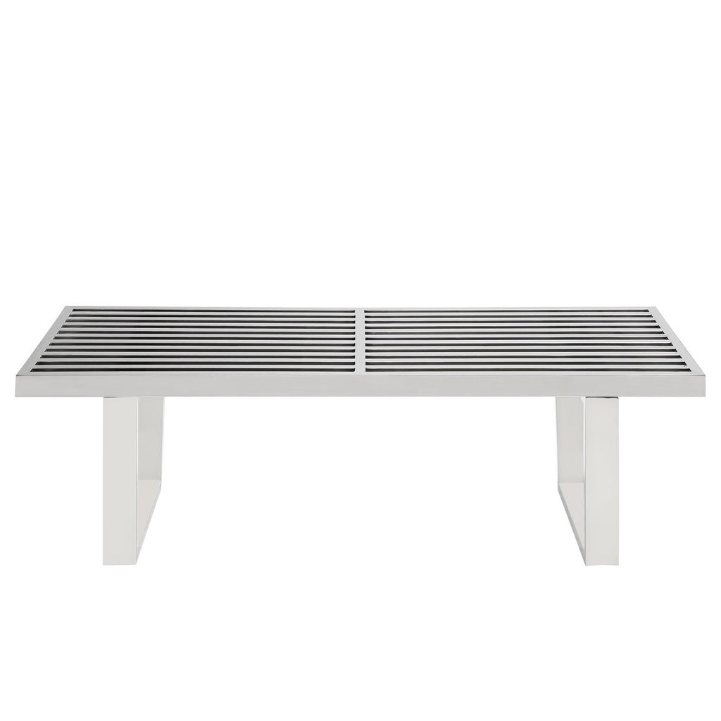 Sauna 4' Stainless Steel Bench - Silver