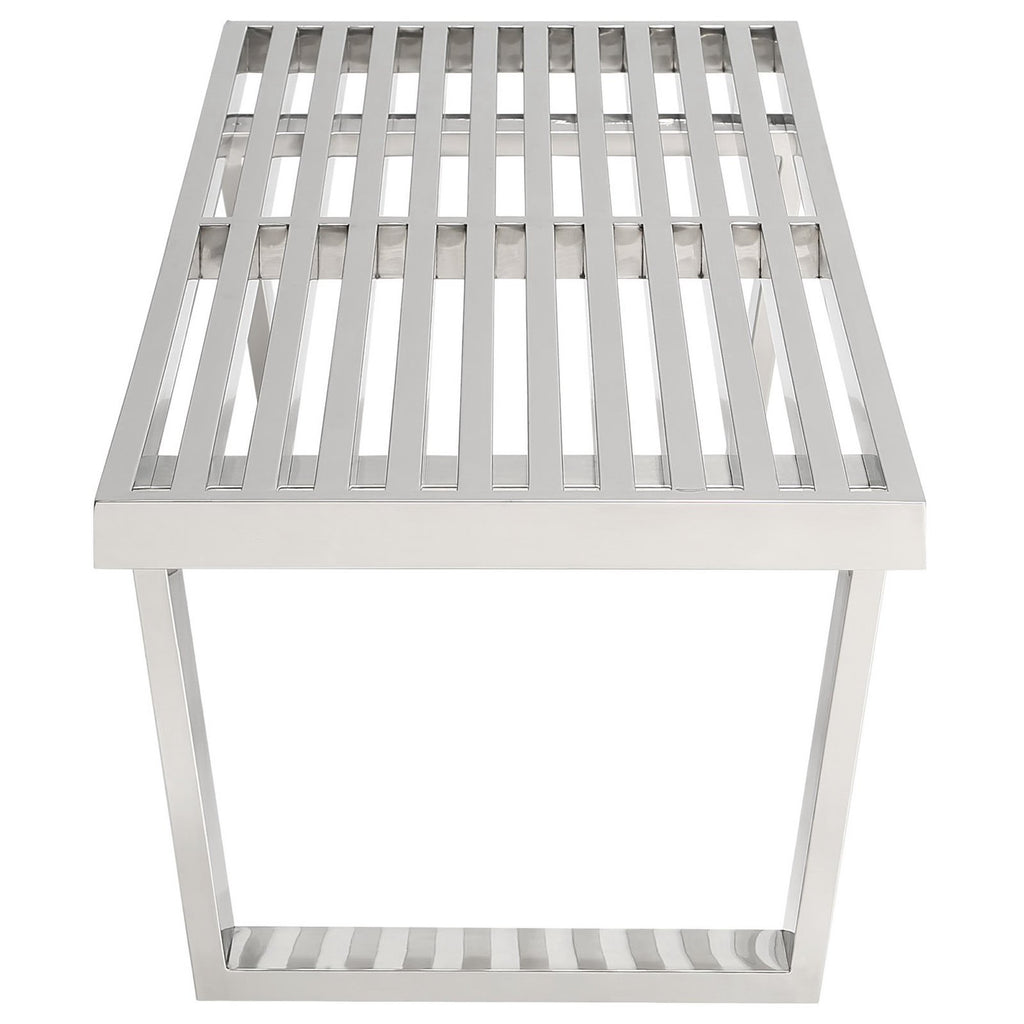 Sauna 4' Stainless Steel Bench - Silver