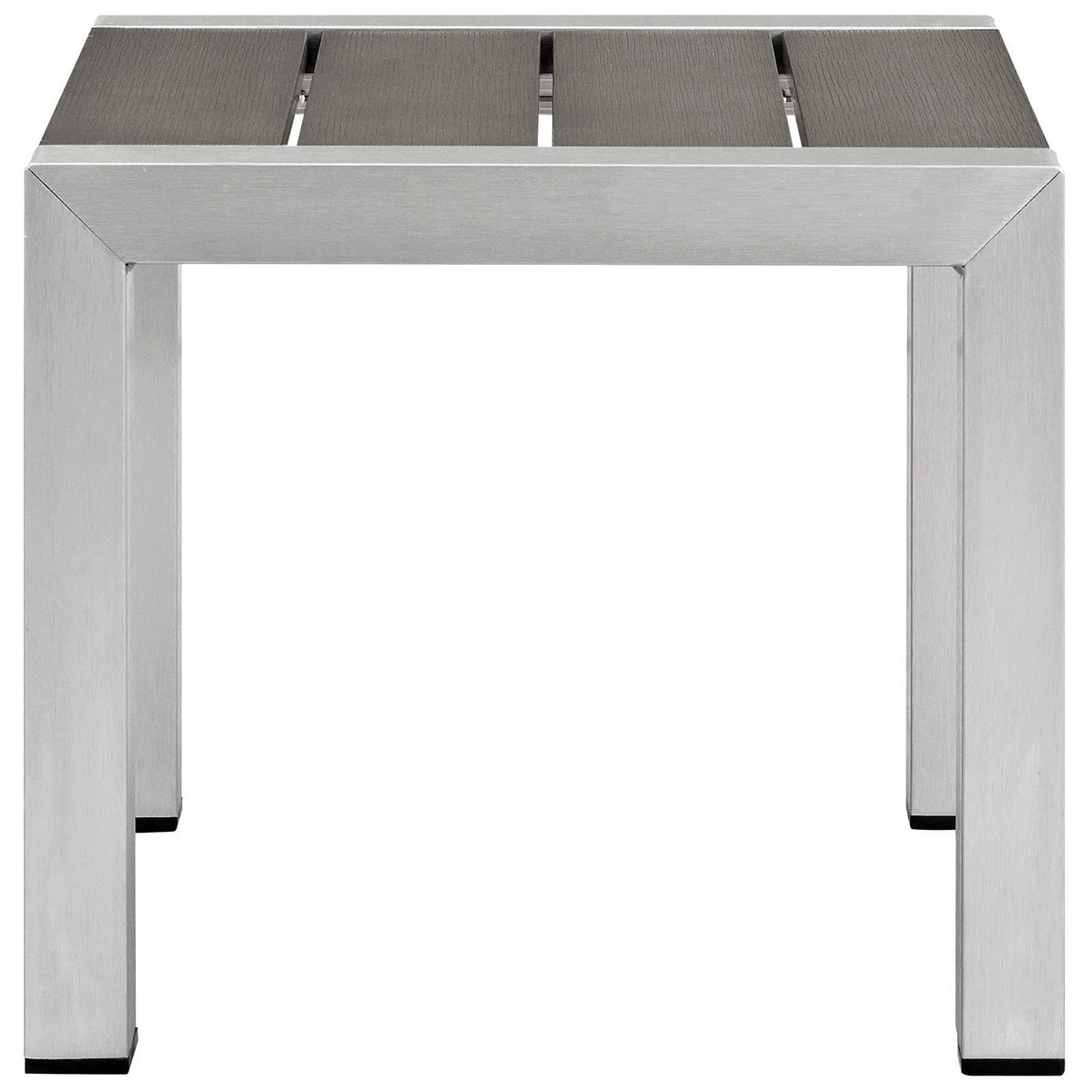Shore 2 Piece Outdoor Patio Aluminum Set - Silver Gray (EEI-2470-SLV-GRY-SET)