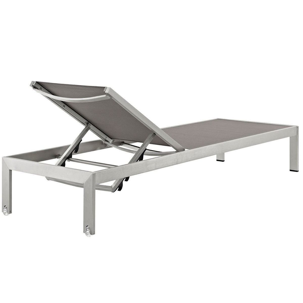 Shore 3 Piece Outdoor Patio Aluminum Set - Silver Gray (EEI-2471-SLV-GRY-SET)