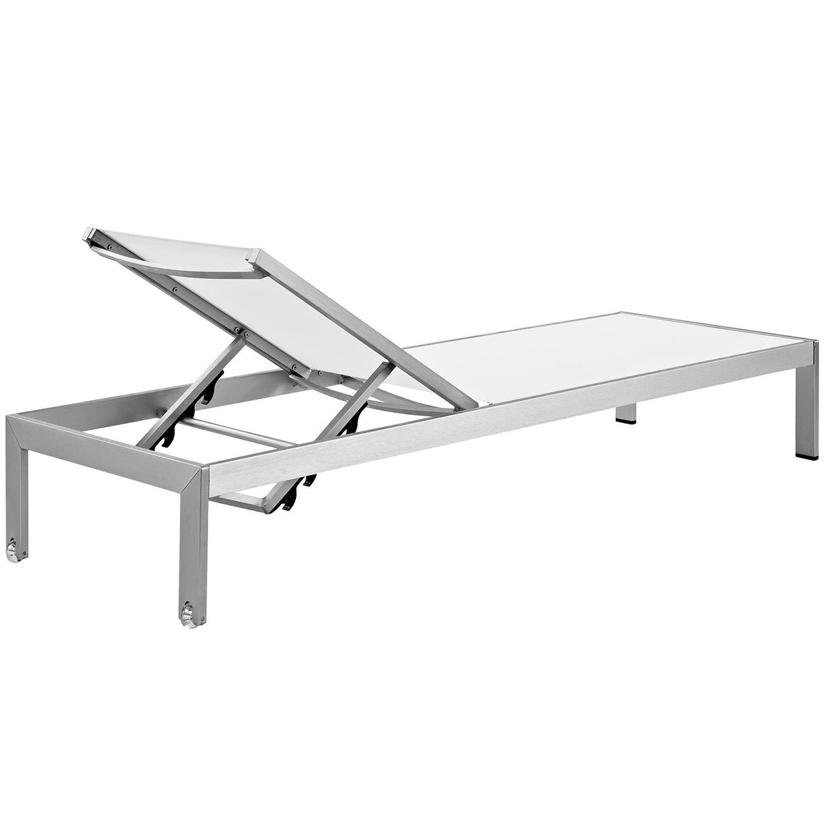 Shore 3 Piece Outdoor Patio Aluminum Set - Silver White