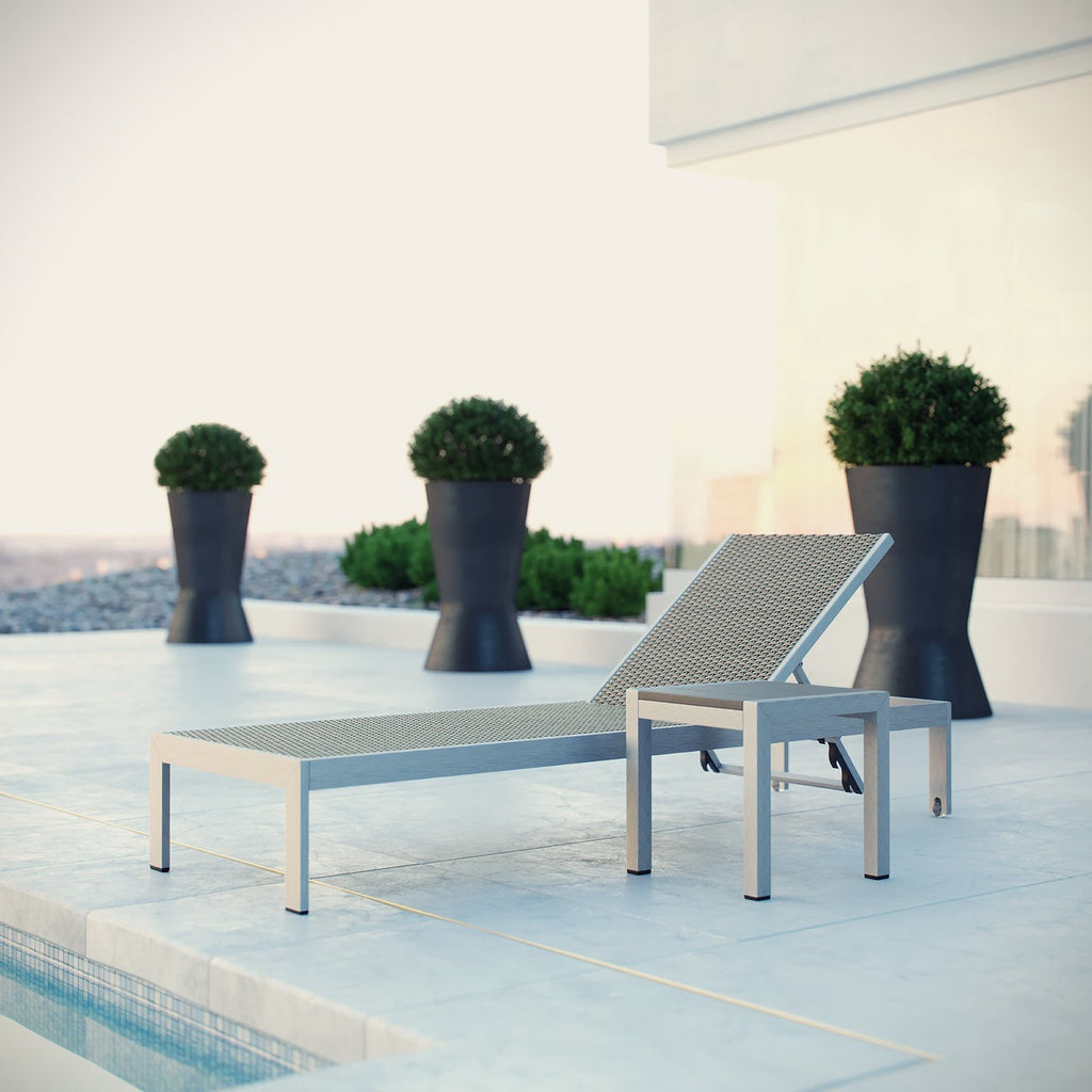 Shore 2 Piece Outdoor Patio Set - Silver Gray