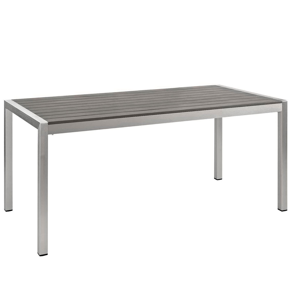 Shore 3 Piece Outdoor Patio Aluminum Dining Set - Silver Gray