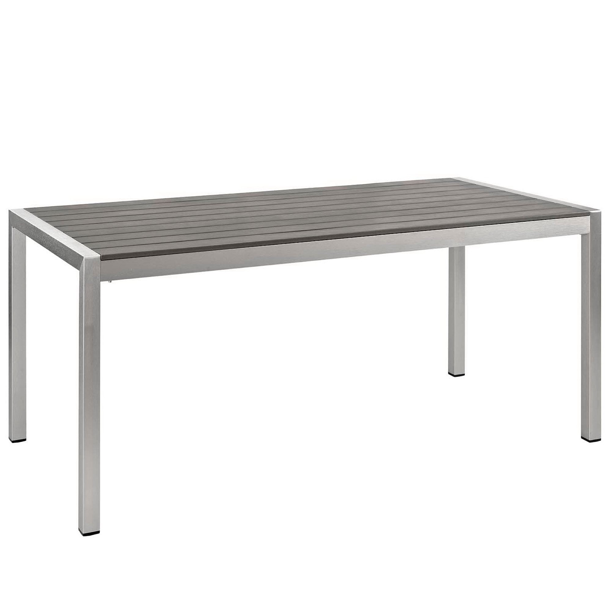 Shore 3 Piece Outdoor Patio Aluminum Dining Set - Silver Gray