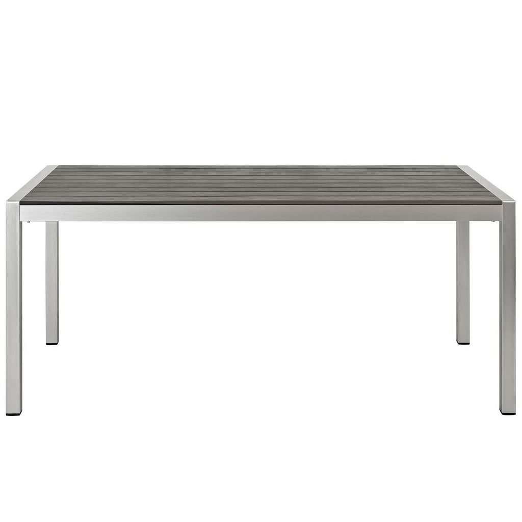 Shore 3 Piece Outdoor Patio Aluminum Dining Set - Silver Gray