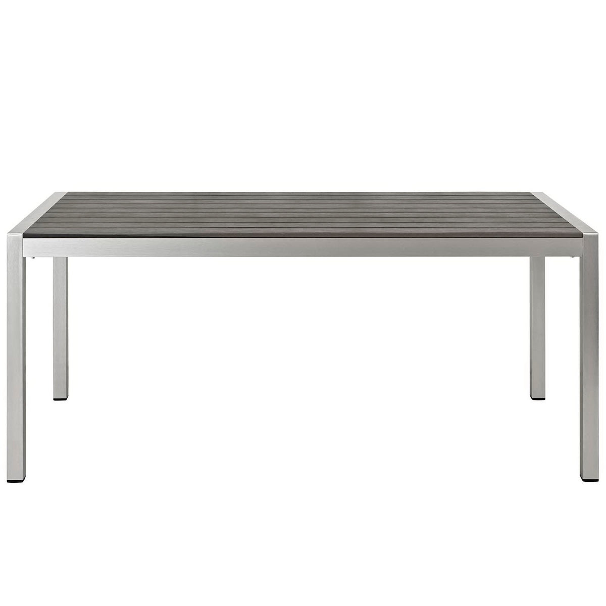 Shore 3 Piece Outdoor Patio Aluminum Dining Set - Silver Gray