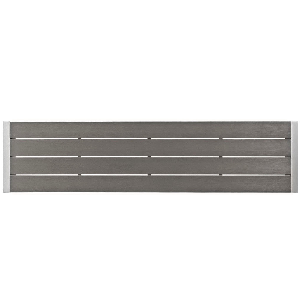 Shore 3 Piece Outdoor Patio Aluminum Dining Set - Silver Gray