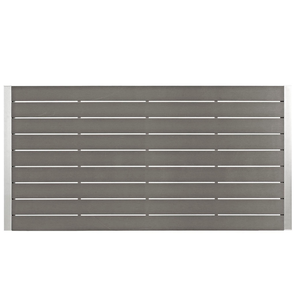 Shore 7 Piece Outdoor Patio Aluminum Dining Set - Silver Black (6 Side Chairs, Dining Table)