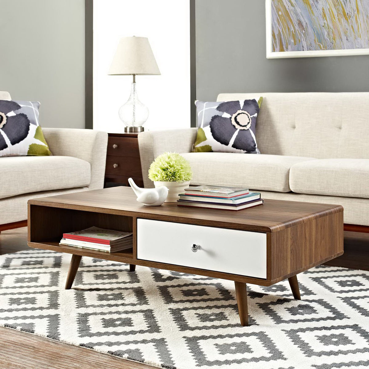 Transmit Coffee Table - Walnut White