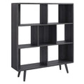 Transmit 7 Shelf Wood Grain Bookcase - Charcoal