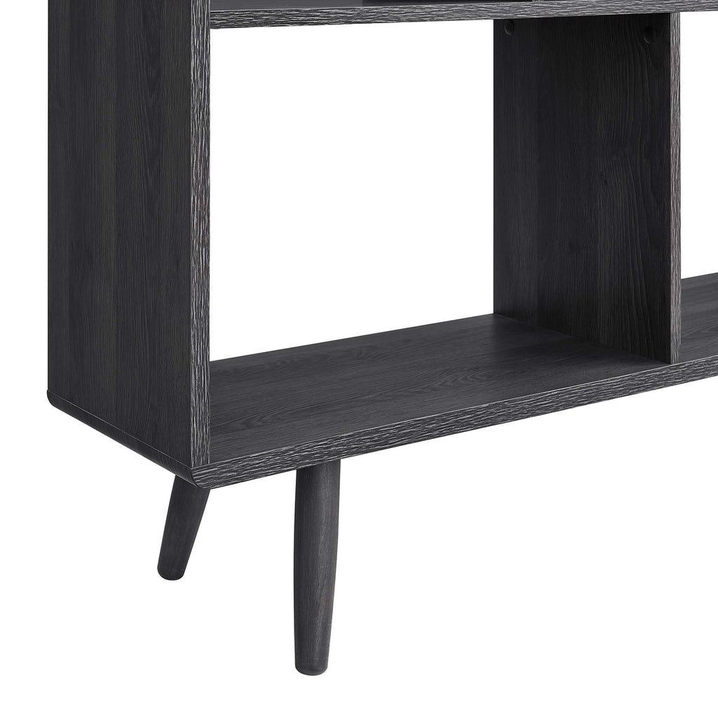 Transmit 7 Shelf Wood Grain Bookcase - Charcoal