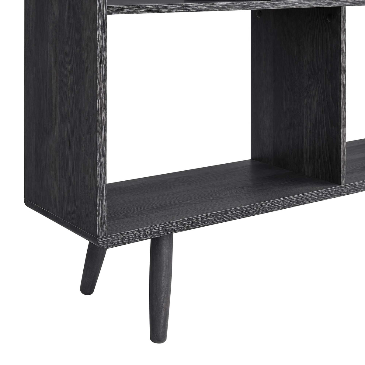 Transmit 7 Shelf Wood Grain Bookcase - Charcoal
