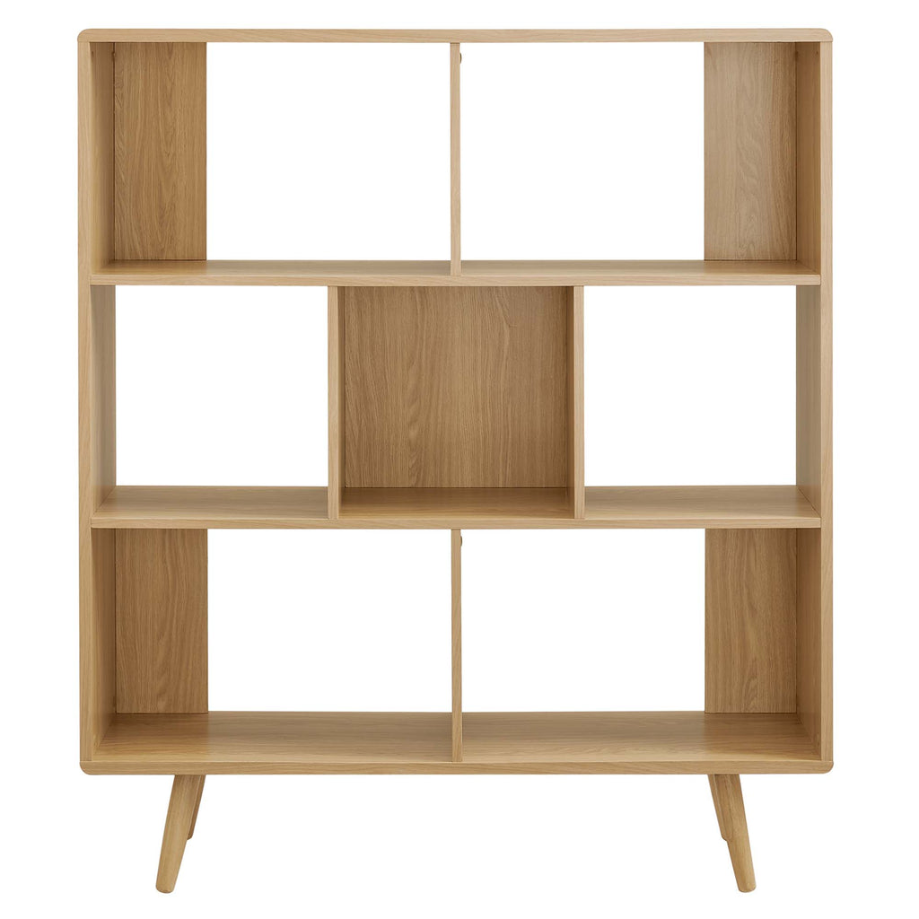 Transmit 7 Shelf Wood Grain Bookcase - Oak