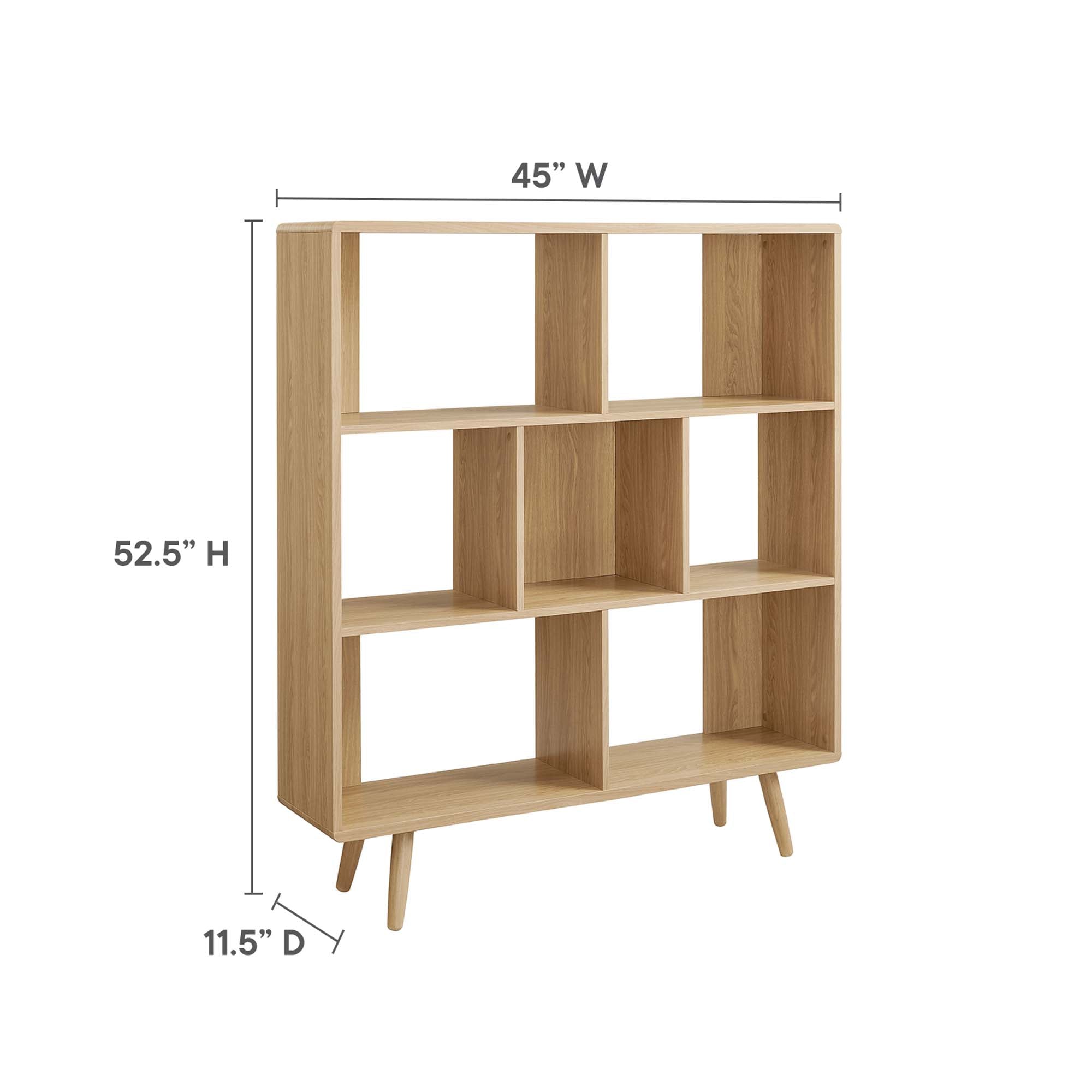 Transmit 7 Shelf Wood Grain Bookcase - Oak