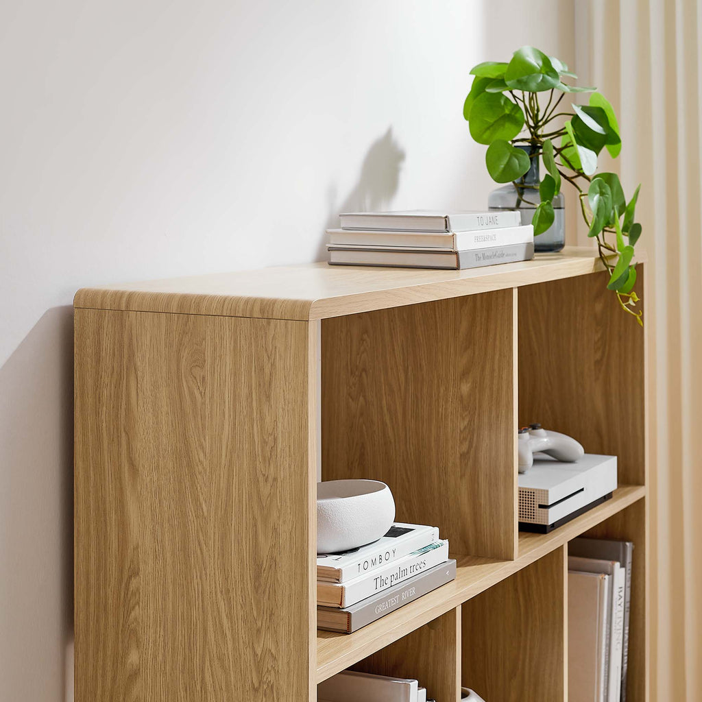 Transmit 7 Shelf Wood Grain Bookcase - Oak