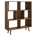 Transmit 7 Shelf Wood Grain Bookcase - Walnut