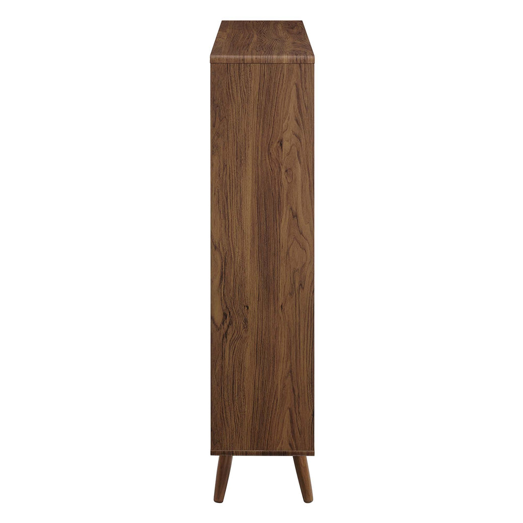 Transmit 7 Shelf Wood Grain Bookcase - Walnut