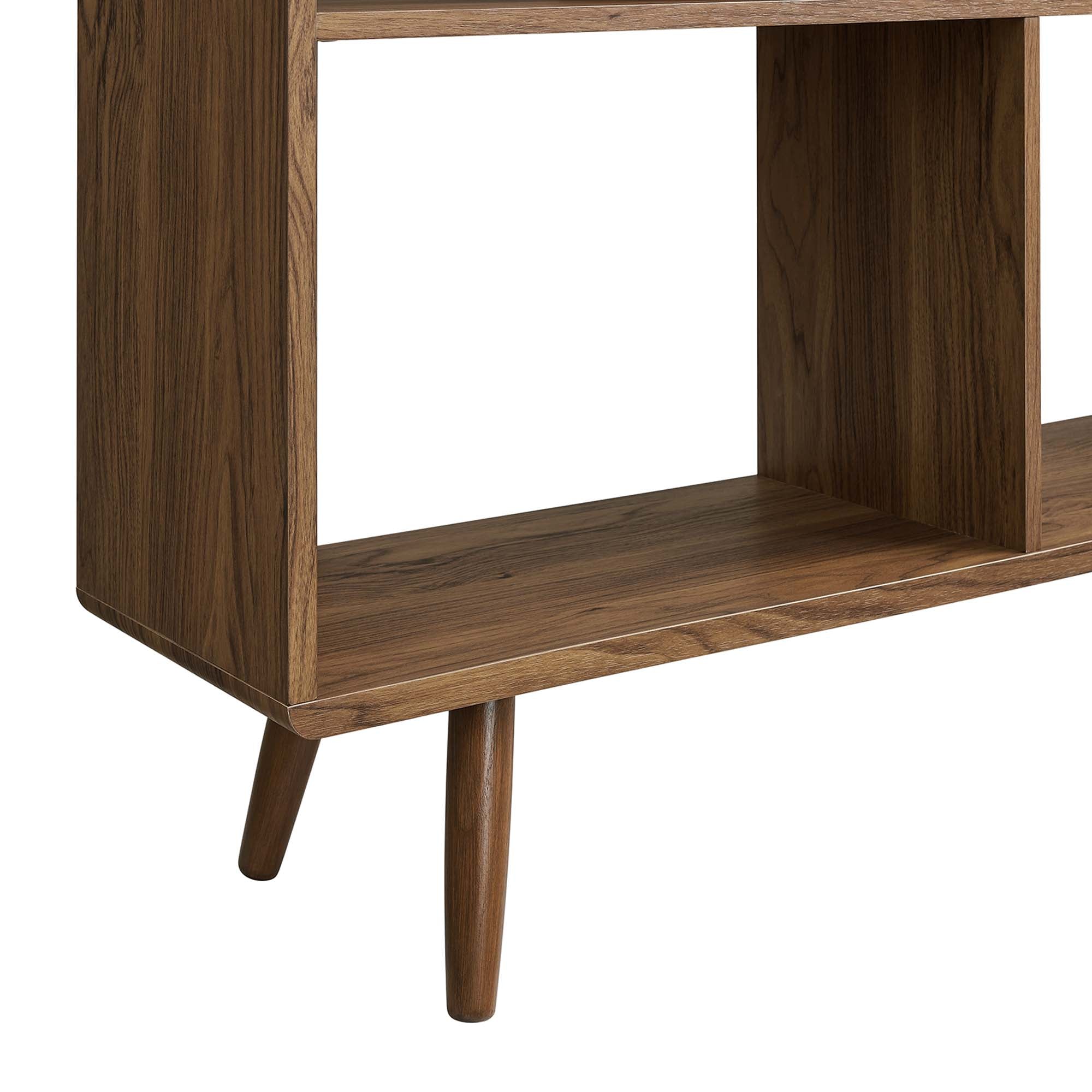 Transmit 7 Shelf Wood Grain Bookcase - Walnut