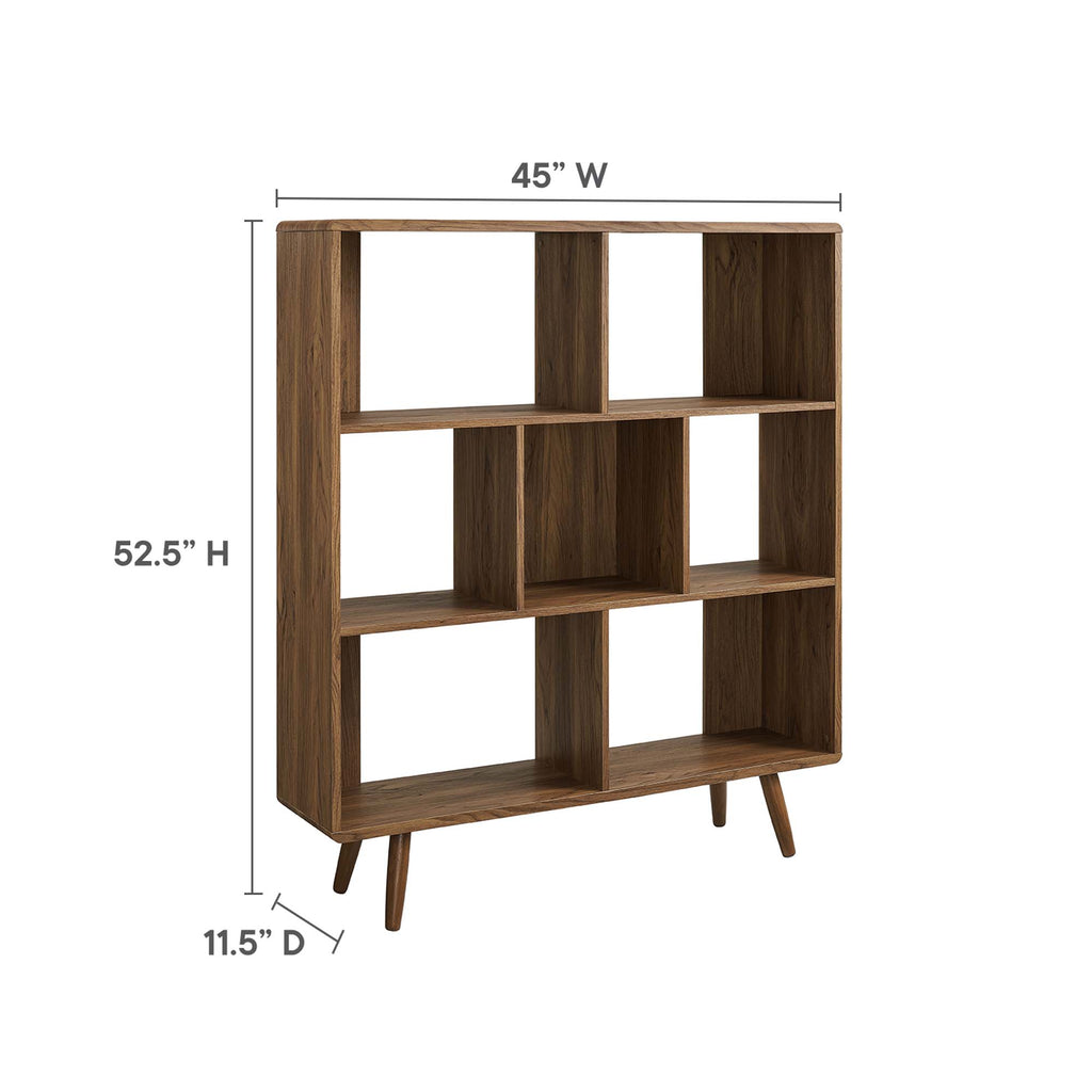 Transmit 7 Shelf Wood Grain Bookcase - Walnut