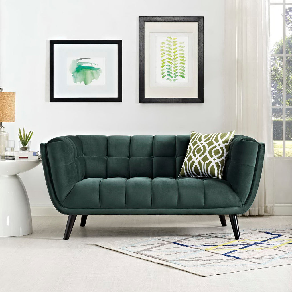 Bestow Performance Velvet Loveseat - Green