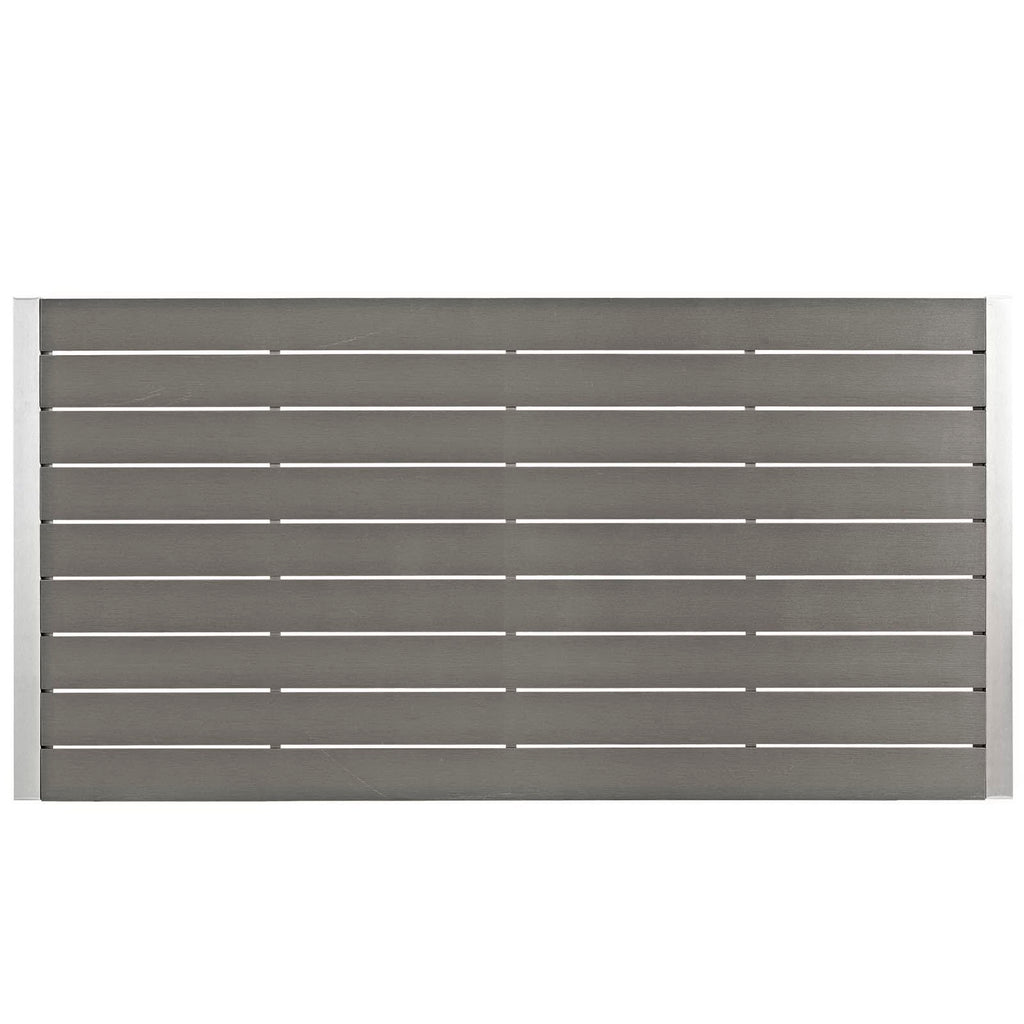 Shore 9 Piece Outdoor Patio Aluminum Dining Set - Silver Black