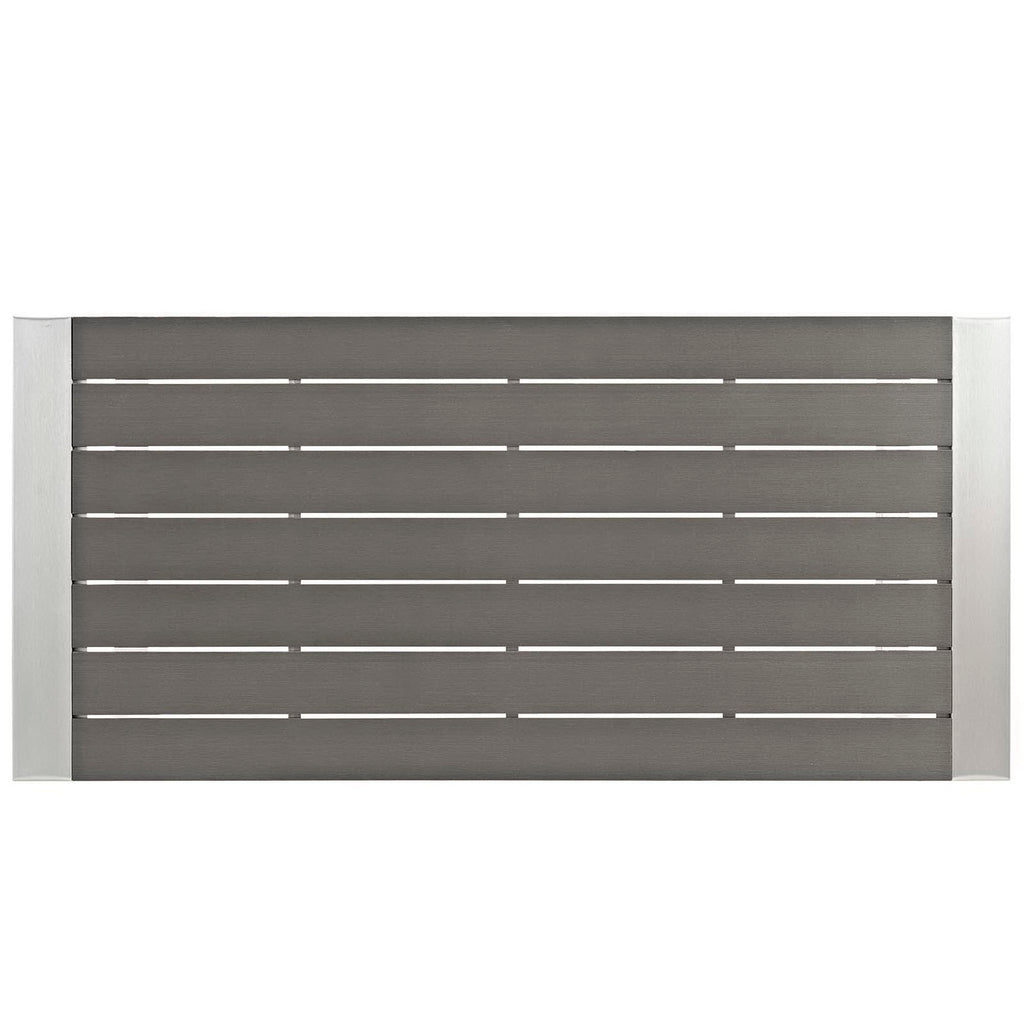 Shore 7 Piece Outdoor Patio Aluminum Dining Set - Silver Gray