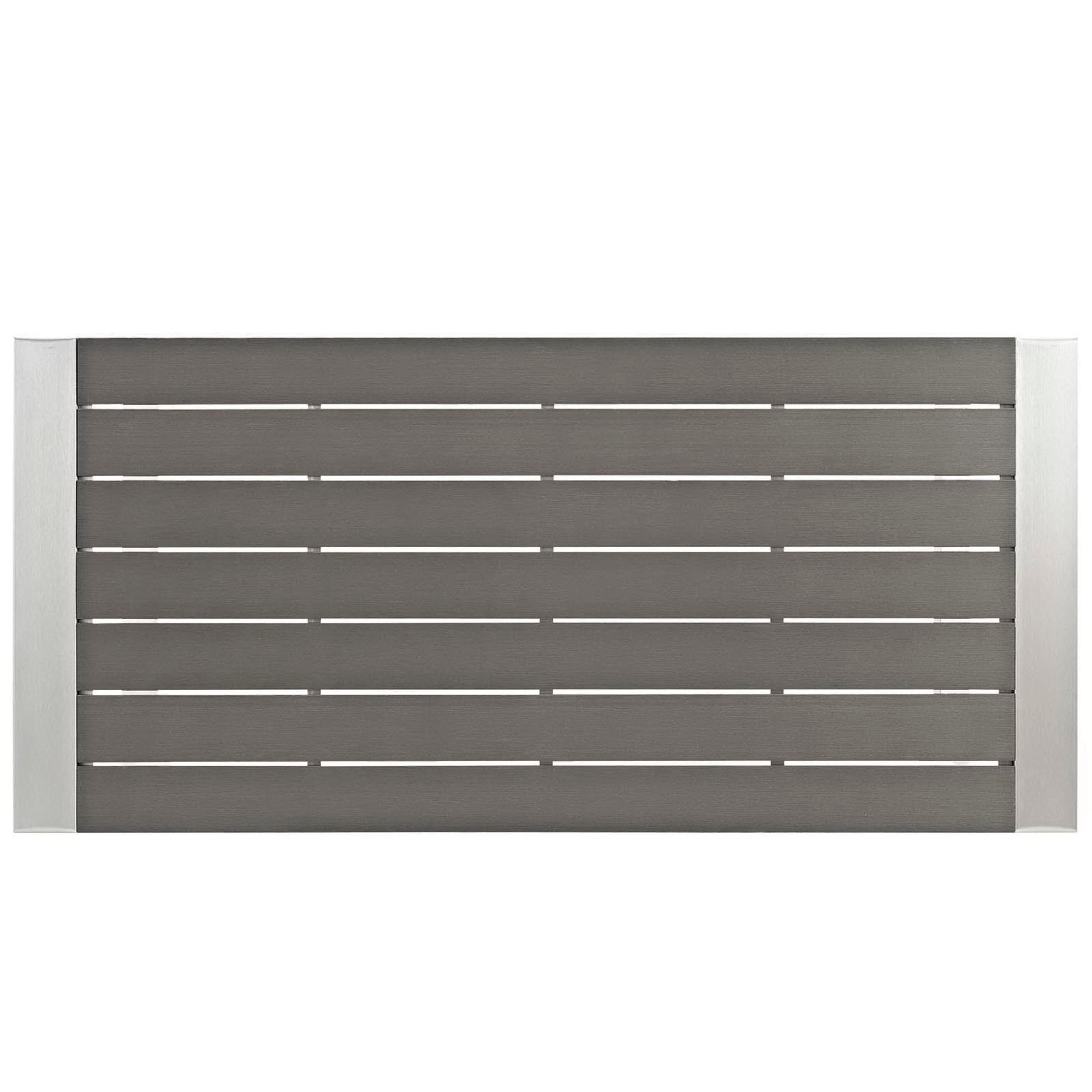 Shore 7 Piece Outdoor Patio Aluminum Dining Set - Silver Gray