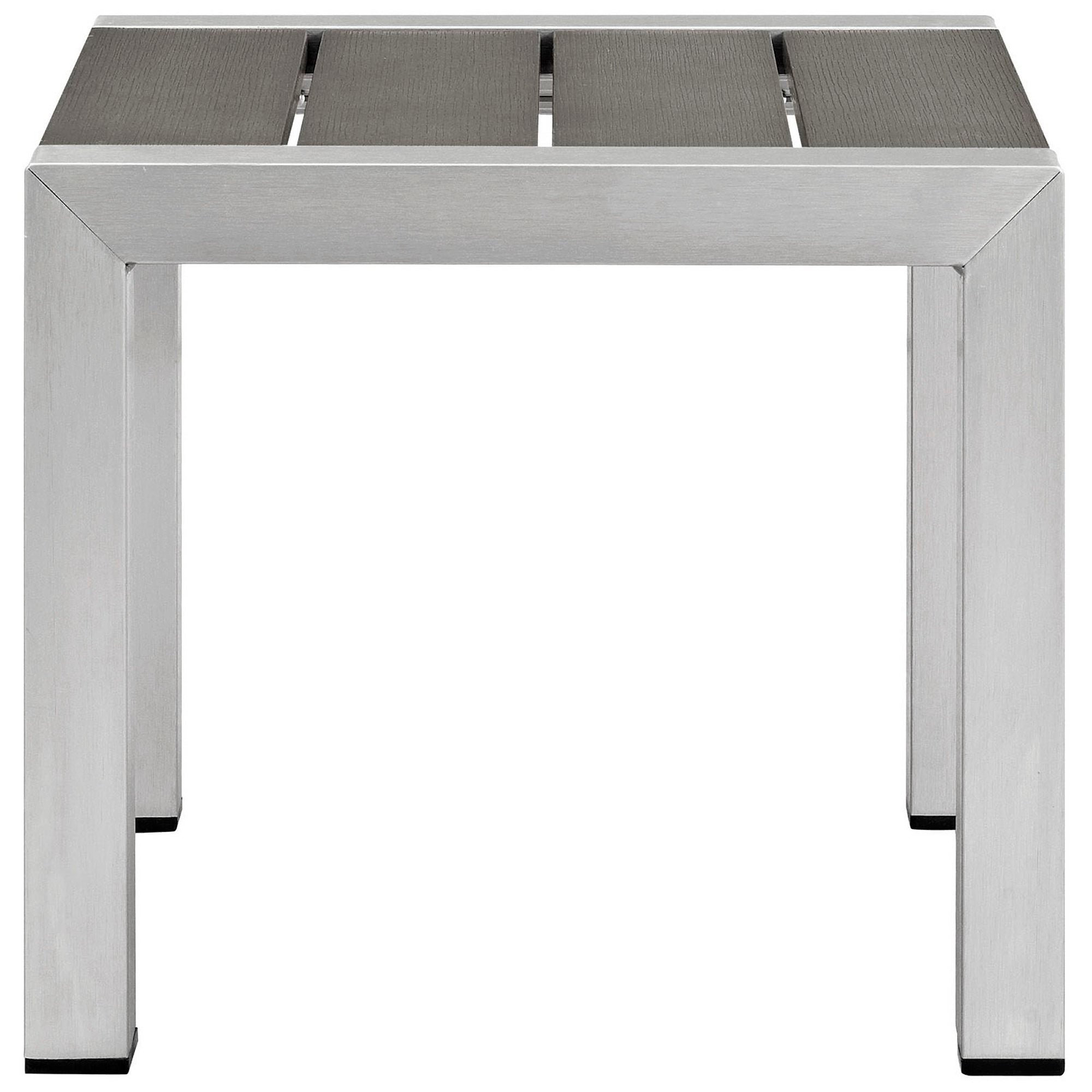 Shore 3 Piece Outdoor Patio Aluminum Set - Silver Beige