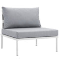 Harmony Armless Outdoor Patio Aluminum Chair - White Gray