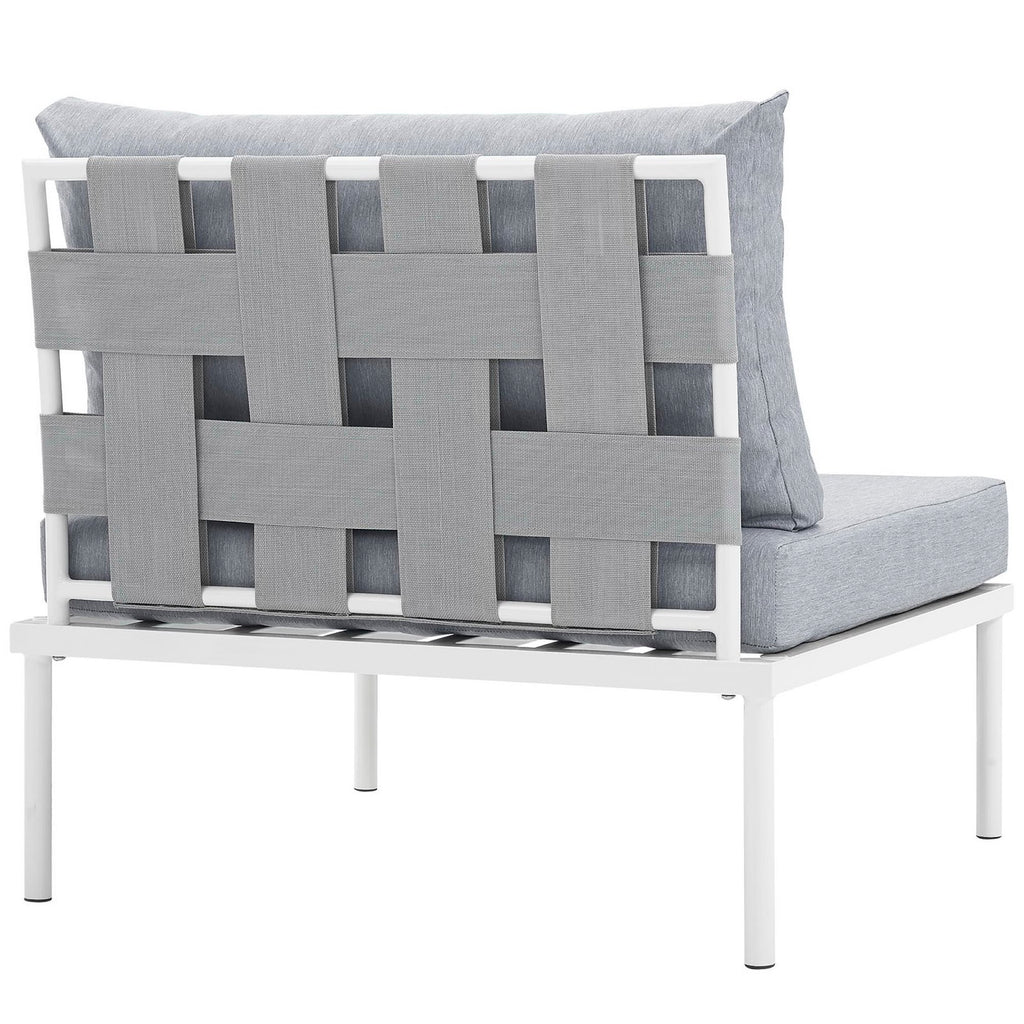 Harmony Armless Outdoor Patio Aluminum Chair - White Gray