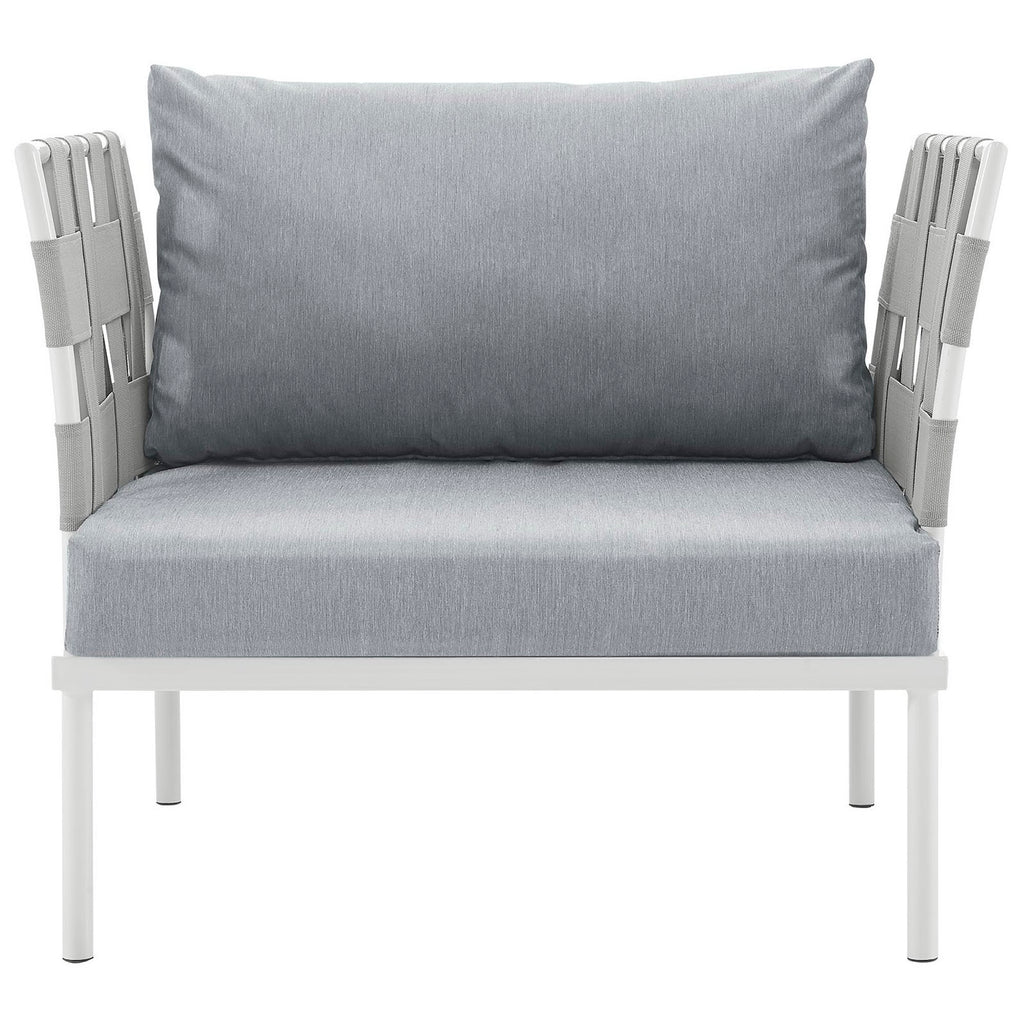 Harmony Outdoor Patio Aluminum Armchair - White Gray